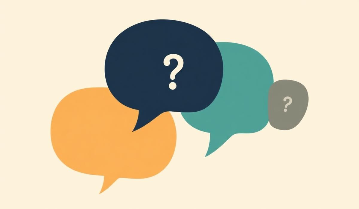 Abstract speech-bubble shapes representing the most common buyer questions